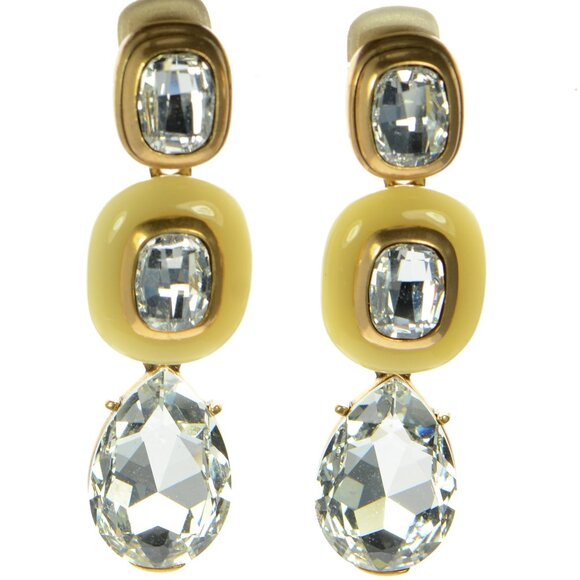 Vintage Oscar de la Renta Crystal Drop Earrings
